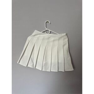 Fashion & DYT Pleated Skirt w/ Shorts attached Tennis Style M Cream Ivory Off Wh